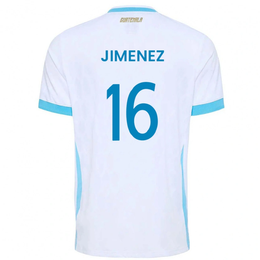 Danxen Dámské Guatemala Joshua Jimenez #16 Bílá Nebeská Modrá Zlatá Domů Hráčské Dresy 26-28 Dres