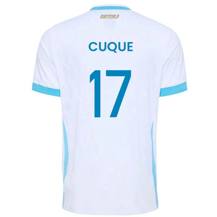 Danxen Dámské Guatemala Diego Cuque #17 Bílá Nebeská Modrá Zlatá Domů Hráčské Dresy 26-28 Dres