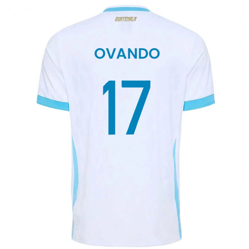 Danxen Dámské Guatemala Sandra Ovando #17 Bílá Nebeská Modrá Zlatá Domů Hráčské Dresy 26-28 Dres