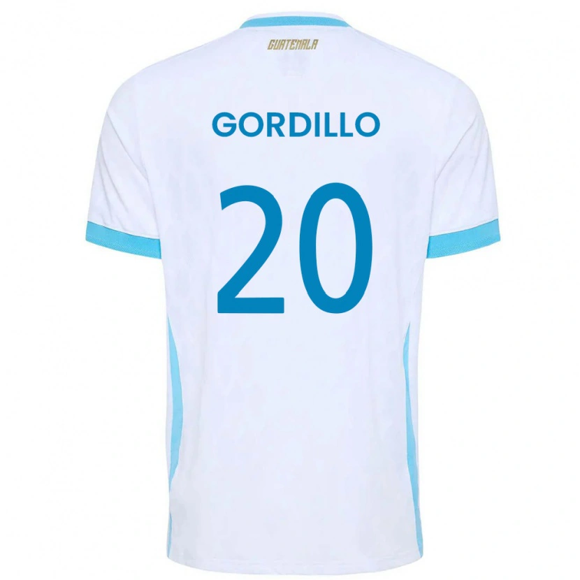Danxen Dámské Guatemala Gerardo Gordillo #20 Bílá Nebeská Modrá Zlatá Domů Hráčské Dresy 26-28 Dres