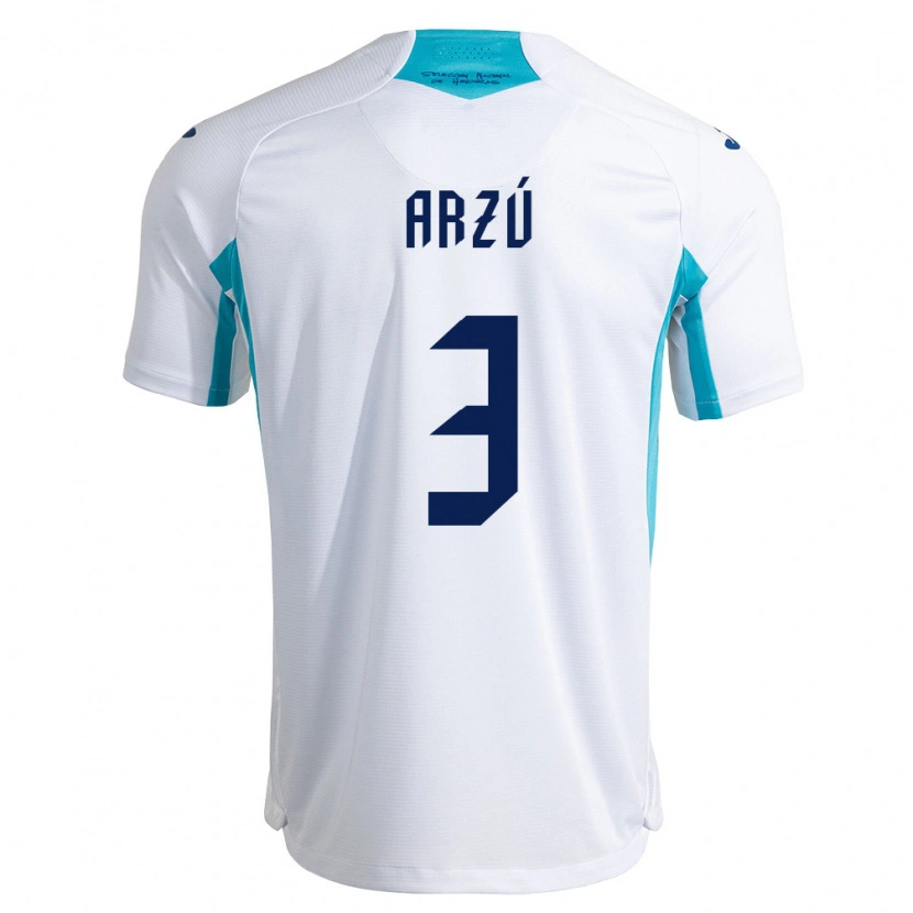 Danxen Dámské Honduras Denzel Arzú #3 Bílá Modrá Nebeská Modrá Domů Hráčské Dresy 26-28 Dres