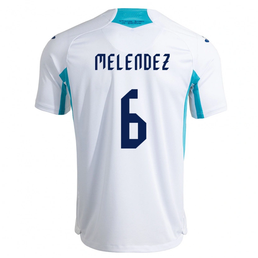 Danxen Dámské Honduras Cristopher Meléndez #6 Bílá Modrá Nebeská Modrá Domů Hráčské Dresy 26-28 Dres