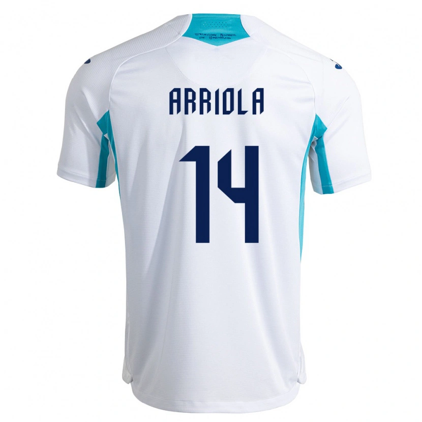 Danxen Dámské Honduras Yeison Arriola #14 Bílá Modrá Nebeská Modrá Domů Hráčské Dresy 26-28 Dres
