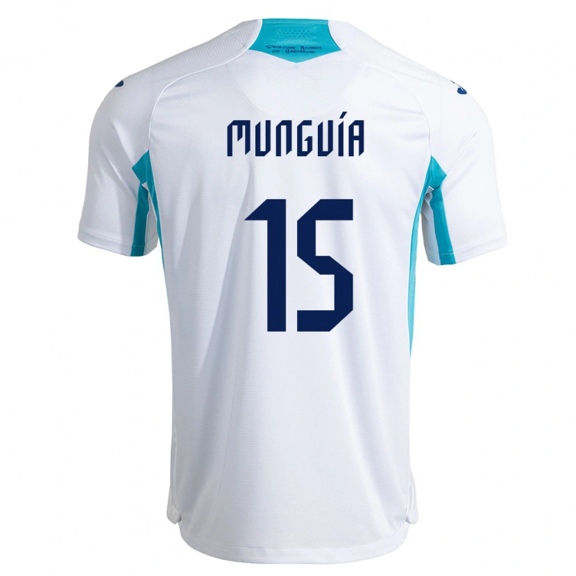 Danxen Dámské Honduras Edwin Munguía #15 Bílá Modrá Nebeská Modrá Domů Hráčské Dresy 26-28 Dres