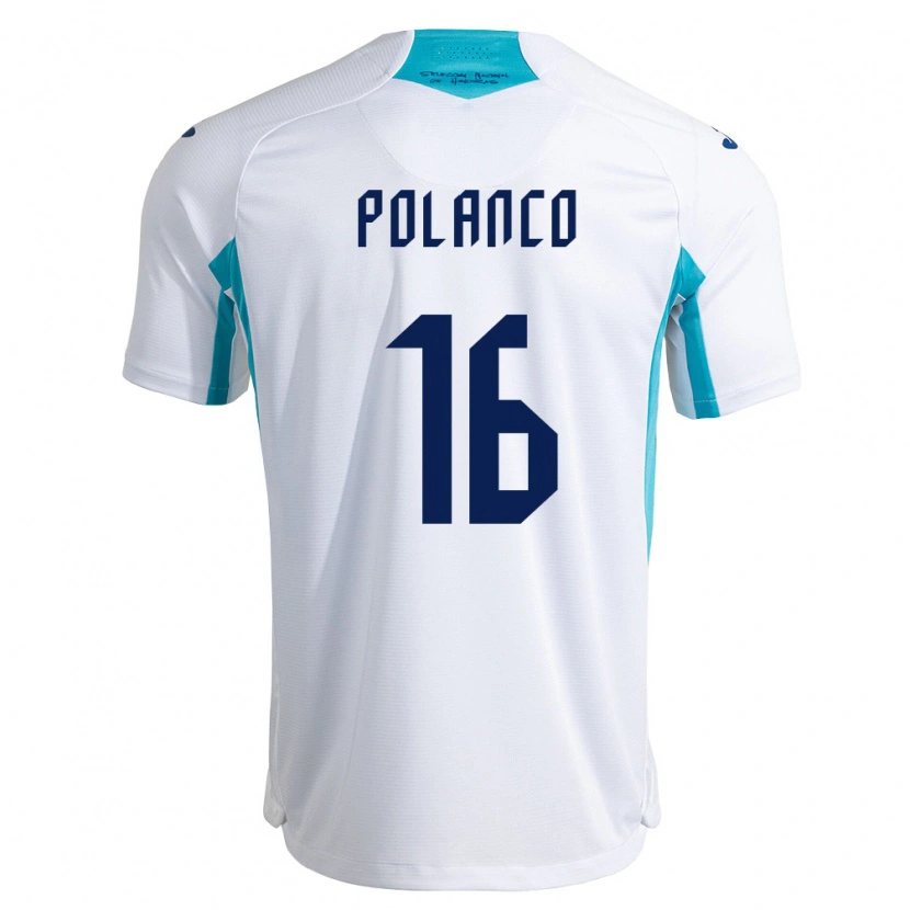 Danxen Dámské Honduras Ronald Polanco #16 Bílá Modrá Nebeská Modrá Domů Hráčské Dresy 26-28 Dres