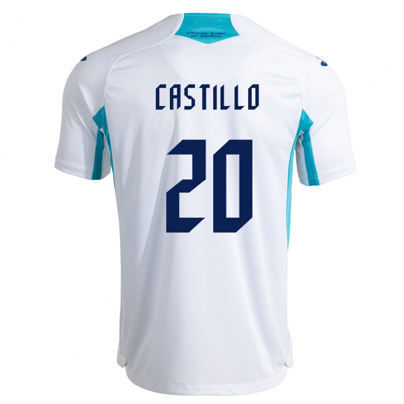 Danxen Dámské Honduras Nelson Castillo #20 Bílá Modrá Nebeská Modrá Domů Hráčské Dresy 26-28 Dres