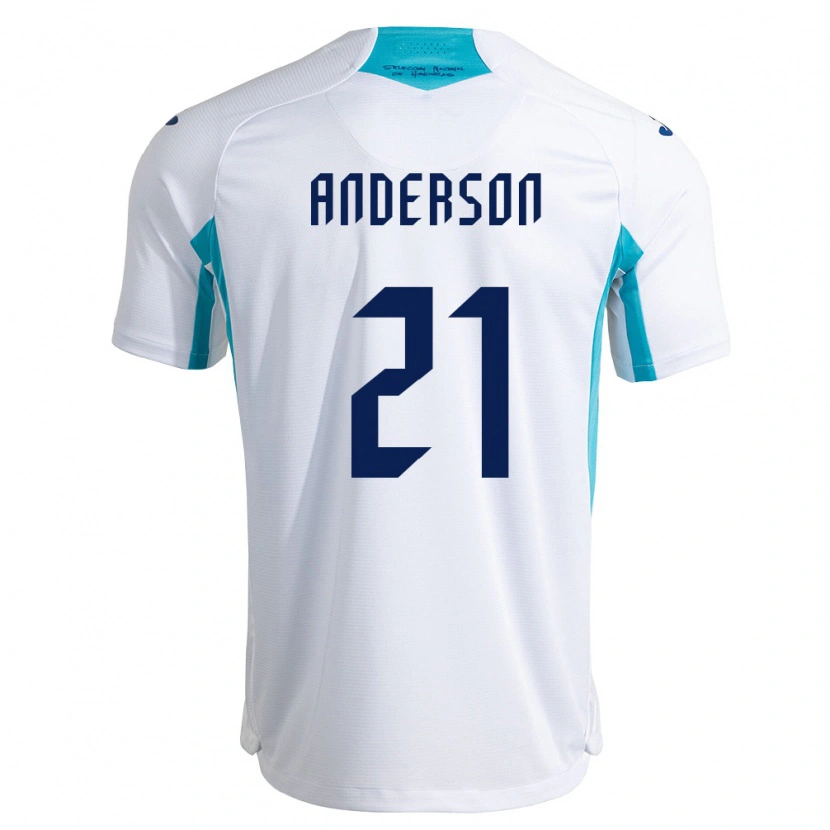 Danxen Dámské Honduras Robben Anderson #21 Bílá Modrá Nebeská Modrá Domů Hráčské Dresy 26-28 Dres