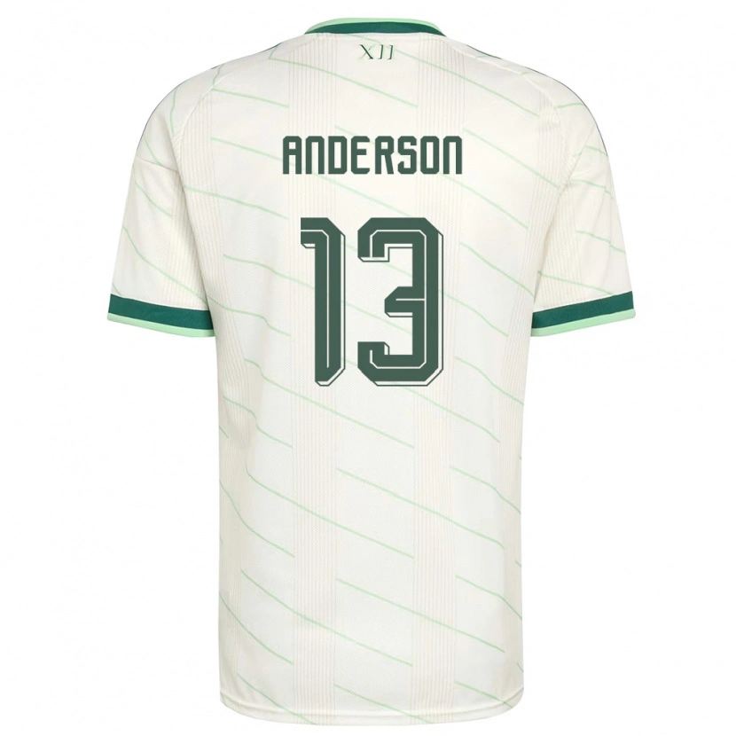Danxen Dámské Severní Irsko Calum Anderson #13 Bílá Zelená Daleko Hráčské Dresy 26-28 Dres