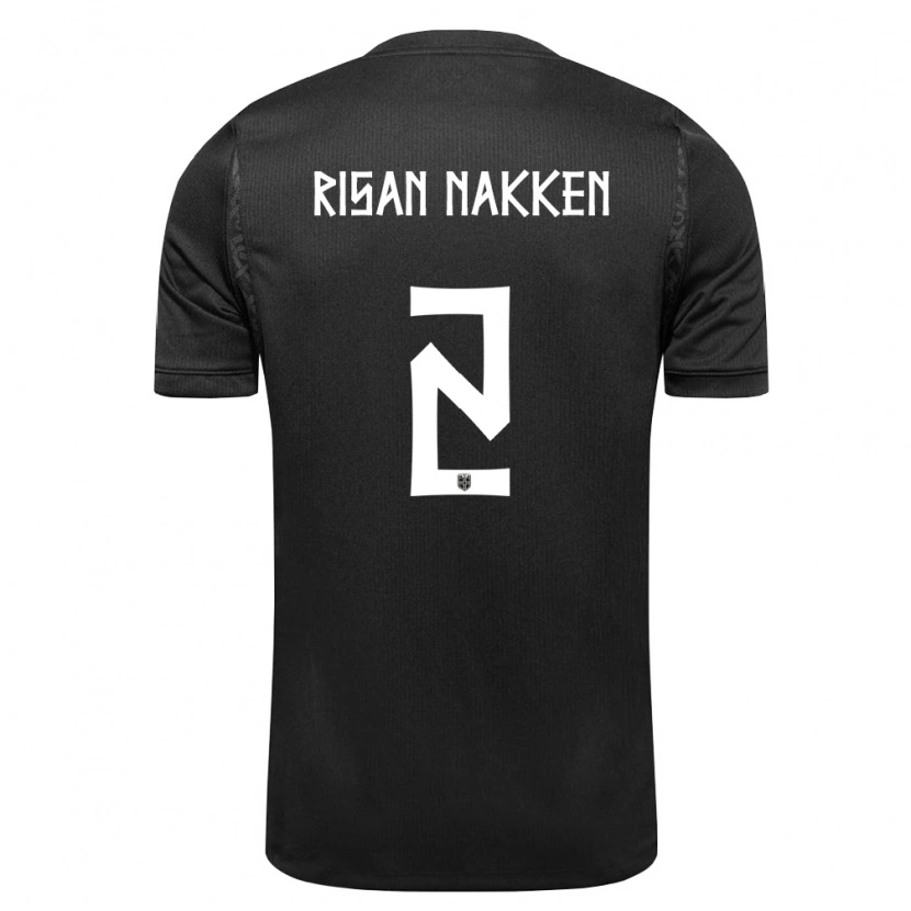 Danxen Dámské Norsko Daniel Risan Nakken #2 Černá Daleko Hráčské Dresy 26-28 Dres