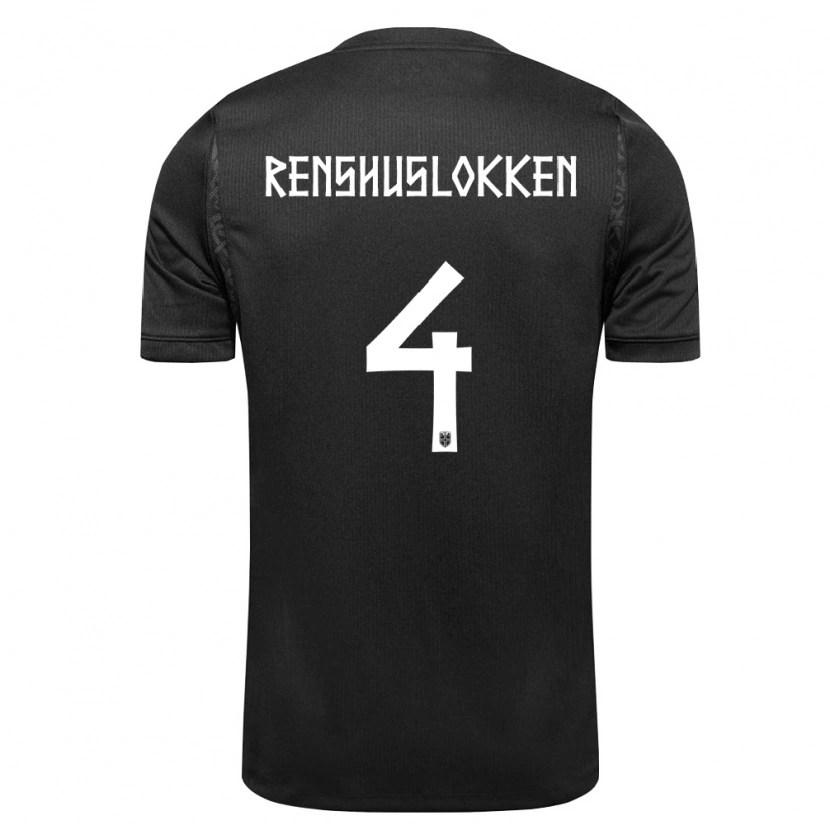 Danxen Dámské Norsko Jesper Renshusløkken #4 Černá Daleko Hráčské Dresy 26-28 Dres