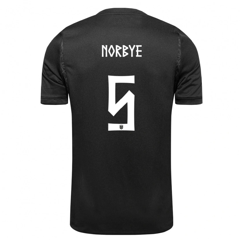 Danxen Dámské Norsko Jonathan Norbye #5 Černá Daleko Hráčské Dresy 26-28 Dres