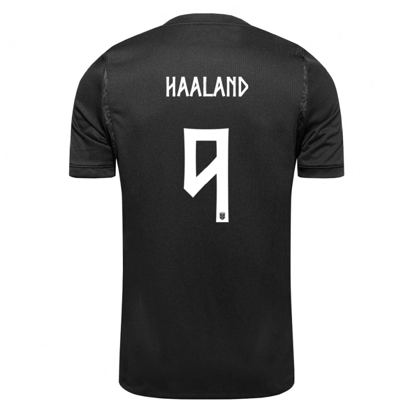 Danxen Dámské Norsko Erling Haaland #9 Černá Daleko Hráčské Dresy 26-28 Dres
