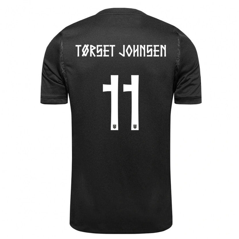 Danxen Dámské Norsko Patrik Tørset Johnsen #11 Černá Daleko Hráčské Dresy 26-28 Dres