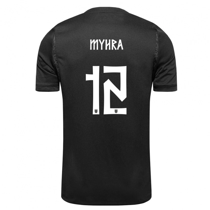 Danxen Dámské Norsko Viljar Myhra #12 Černá Daleko Hráčské Dresy 26-28 Dres