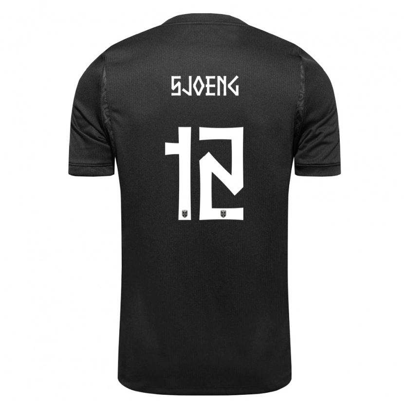 Danxen Dámské Norsko Magnus Sjøeng #12 Černá Daleko Hráčské Dresy 26-28 Dres