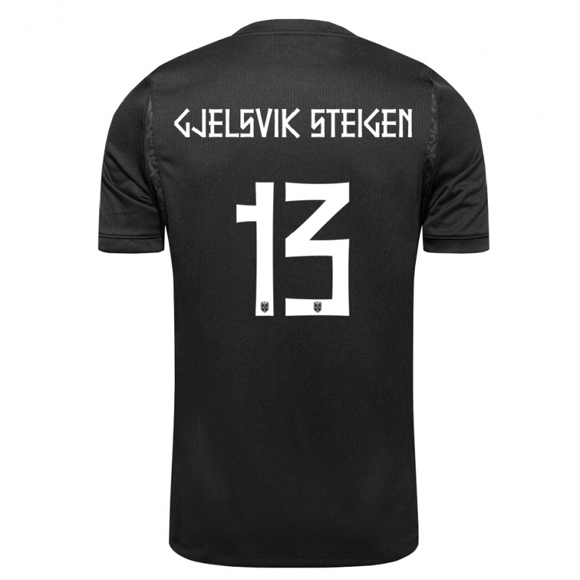Danxen Dámské Norsko Rasmus Gjelsvik Steigen #13 Černá Daleko Hráčské Dresy 26-28 Dres