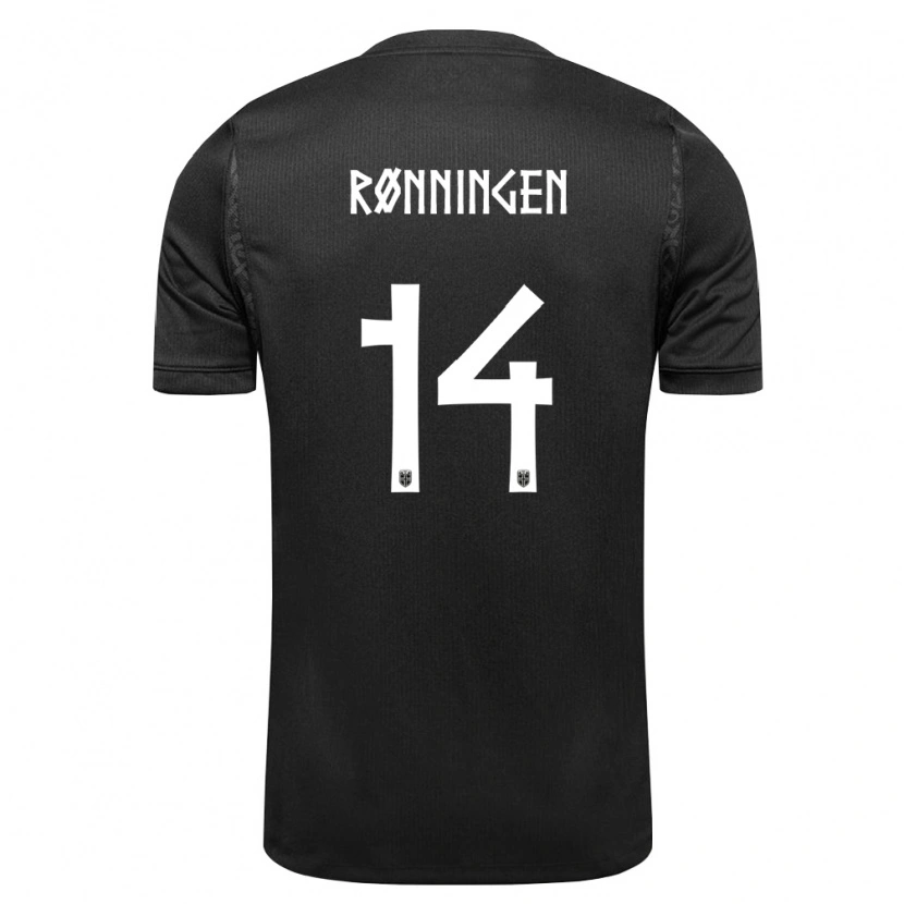 Danxen Dámské Norsko Jakob Rønningen #14 Černá Daleko Hráčské Dresy 26-28 Dres