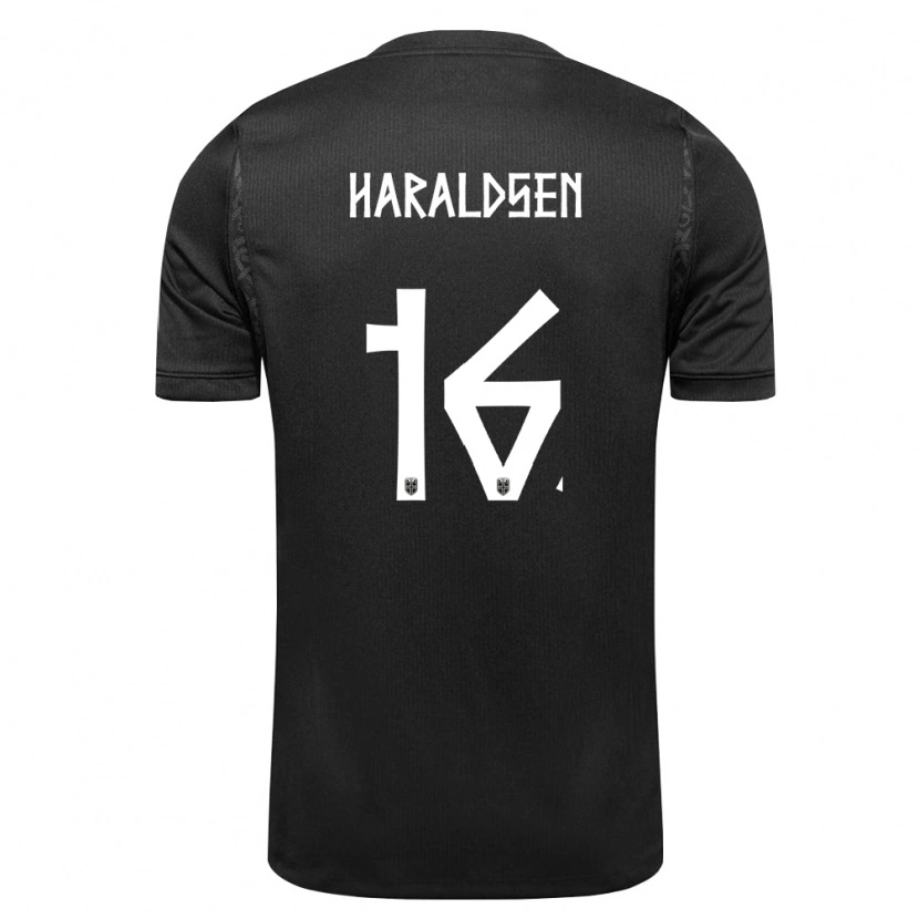 Danxen Dámské Norsko Henrik Haraldsen #16 Černá Daleko Hráčské Dresy 26-28 Dres