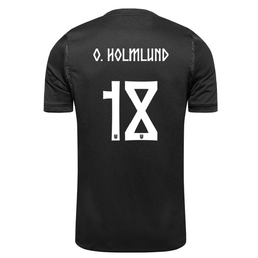 Danxen Dámské Norsko Ola Holmlund Ørjasæter #18 Černá Daleko Hráčské Dresy 26-28 Dres