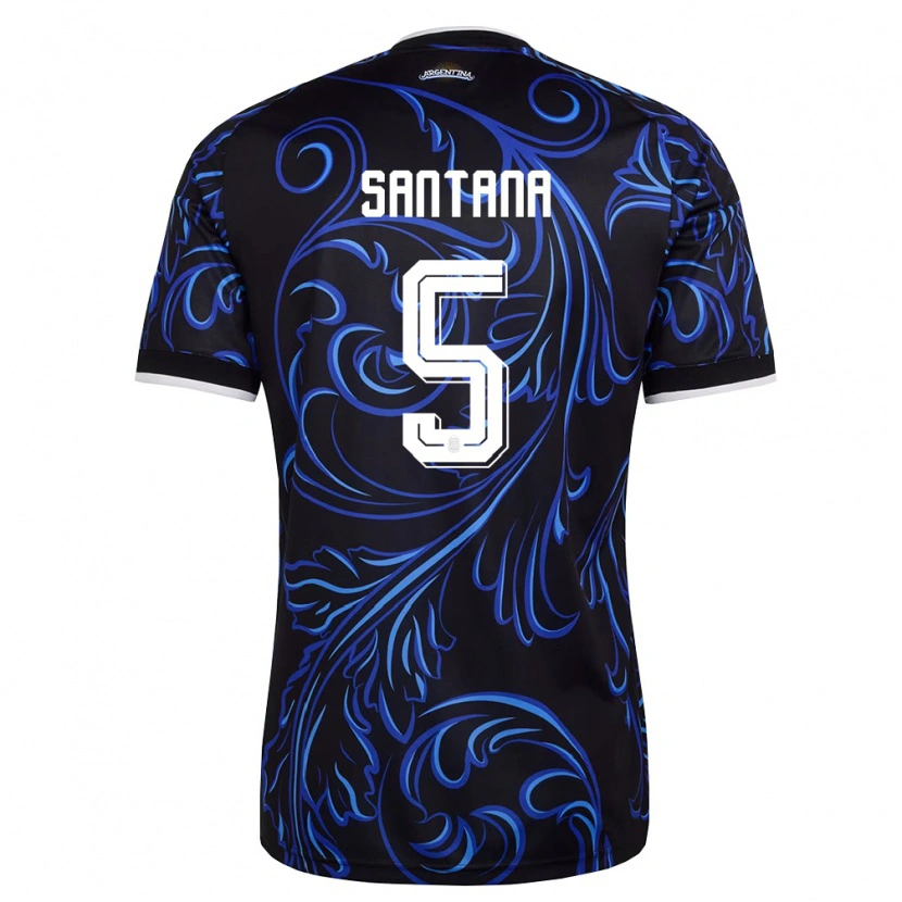 Danxen Dámské Argentina Vanesa Santana #5 Černá Bílá Nebeská Modrá Daleko Hráčské Dresy 26-28 Dres