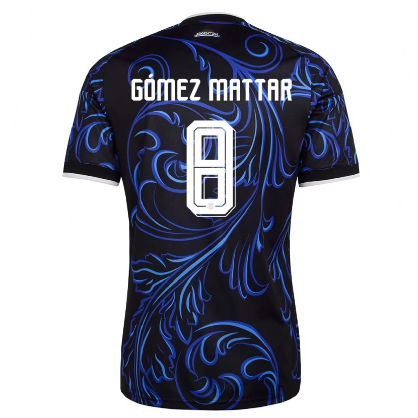 Danxen Dámské Argentina Jerónimo Gómez Mattar #8 Černá Bílá Nebeská Modrá Daleko Hráčské Dresy 26-28 Dres