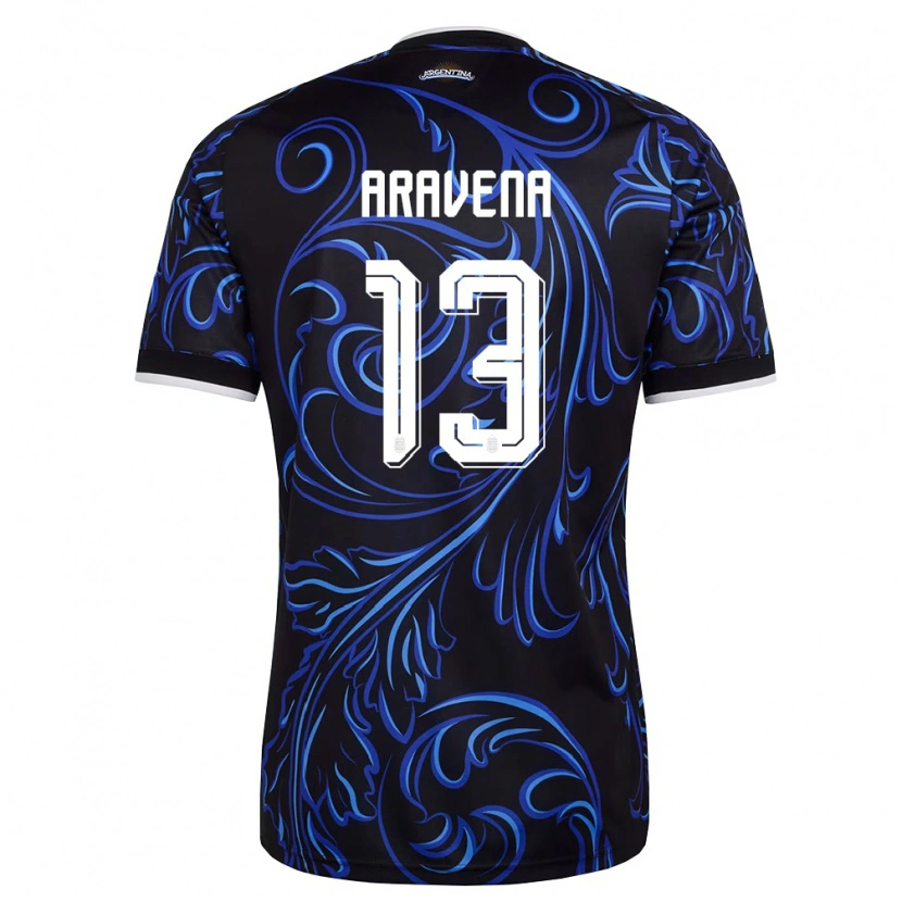 Danxen Dámské Argentina Mauricio Aravena #13 Černá Bílá Nebeská Modrá Daleko Hráčské Dresy 26-28 Dres