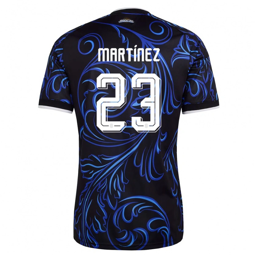 Danxen Dámské Argentina Emiliano Martínez #23 Černá Bílá Nebeská Modrá Daleko Hráčské Dresy 26-28 Dres