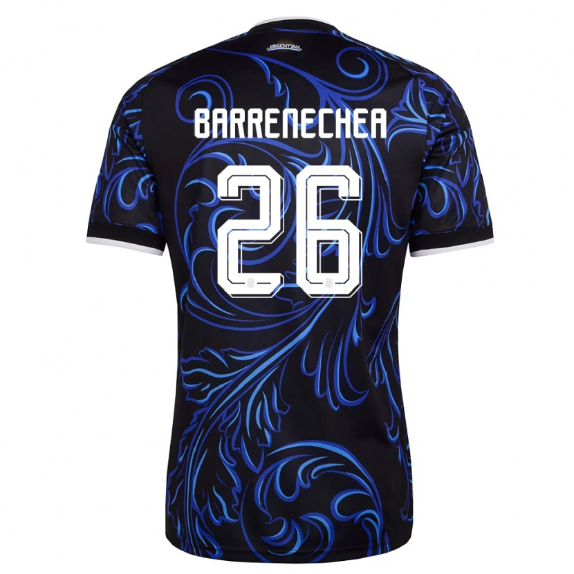 Danxen Dámské Argentina Enzo Barrenechea #26 Černá Bílá Nebeská Modrá Daleko Hráčské Dresy 26-28 Dres