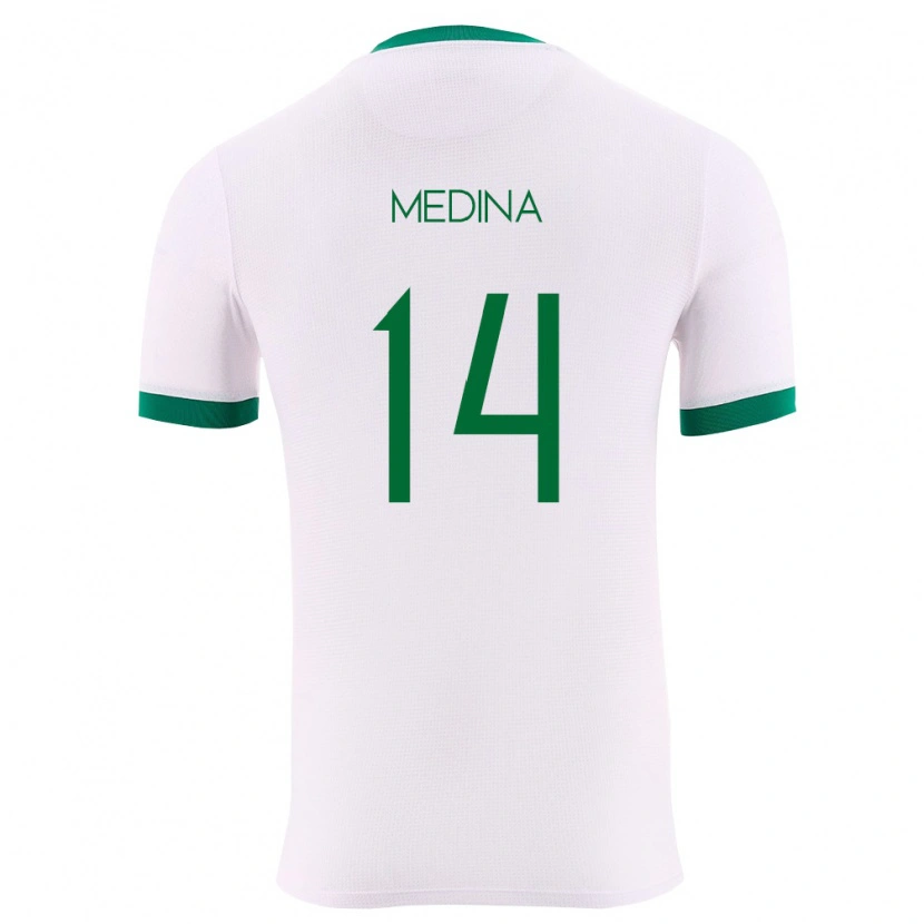 Danxen Dámské Bolívie Damian Medina #14 Bílá Zelená Červená Daleko Hráčské Dresy 26-28 Dres
