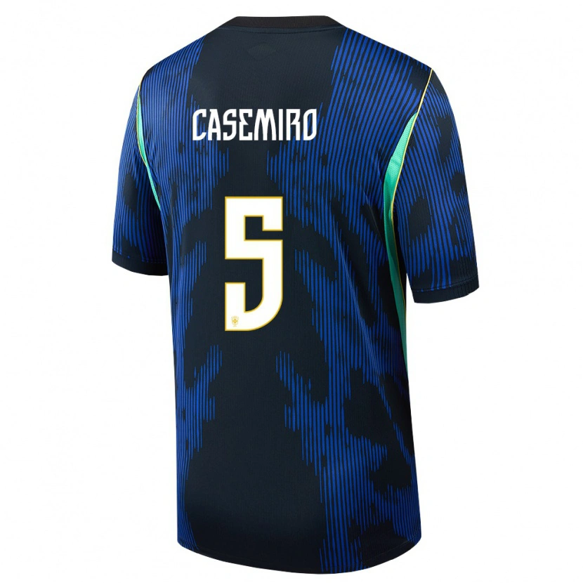 Danxen Dámské Brazílie Casemiro #5 Modrá Námořnická Žlutá Daleko Hráčské Dresy 26-28 Dres
