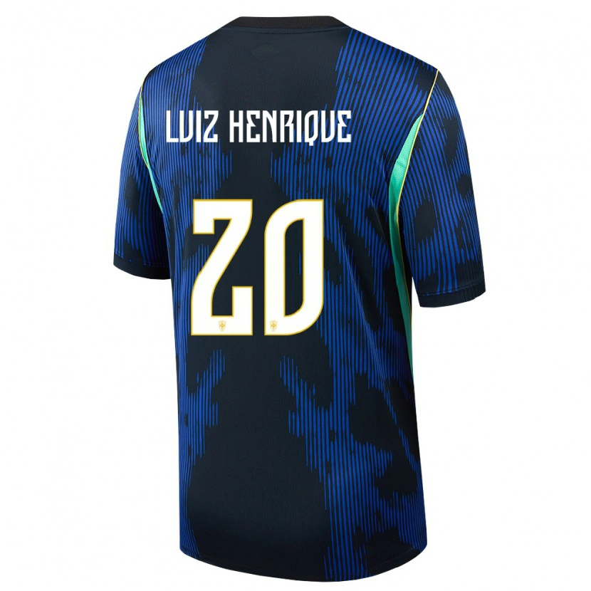 Danxen Dámské Brazílie Luiz Henrique #20 Modrá Námořnická Žlutá Daleko Hráčské Dresy 26-28 Dres