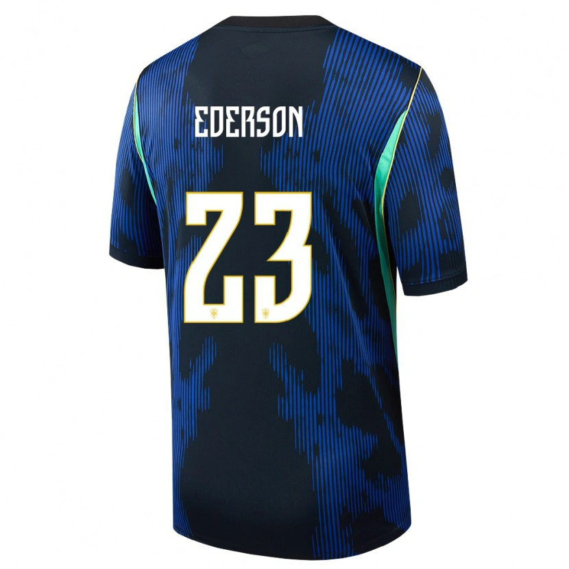 Danxen Dámské Brazílie Ederson #23 Modrá Námořnická Žlutá Daleko Hráčské Dresy 26-28 Dres
