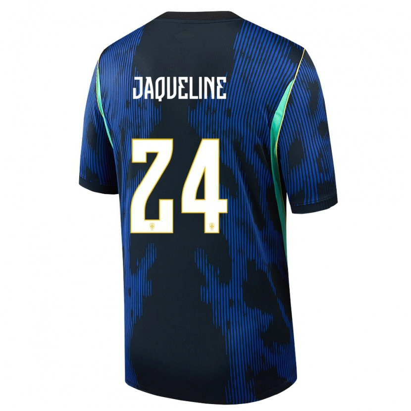 Danxen Dámské Brazílie Jaqueline #24 Modrá Námořnická Žlutá Daleko Hráčské Dresy 26-28 Dres