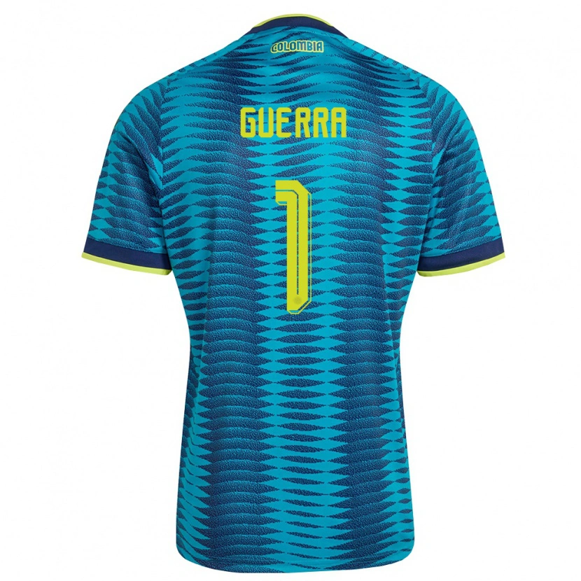 Danxen Dámské Kolumbie Sebastián Guerra #1 Modrá Námořnická Žlutá Daleko Hráčské Dresy 26-28 Dres