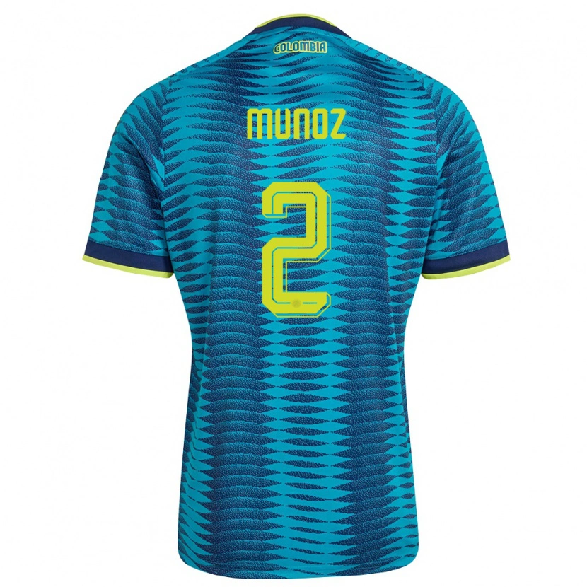 Danxen Dámské Kolumbie Daniel Muñoz #2 Modrá Námořnická Žlutá Daleko Hráčské Dresy 26-28 Dres