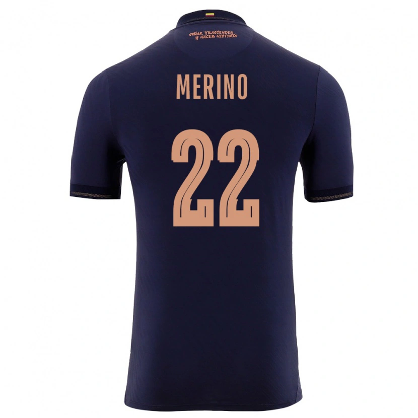 Danxen Dámské Ekvádor Matías Merino #22 Námořnická Zlatá Daleko Hráčské Dresy 26-28 Dres