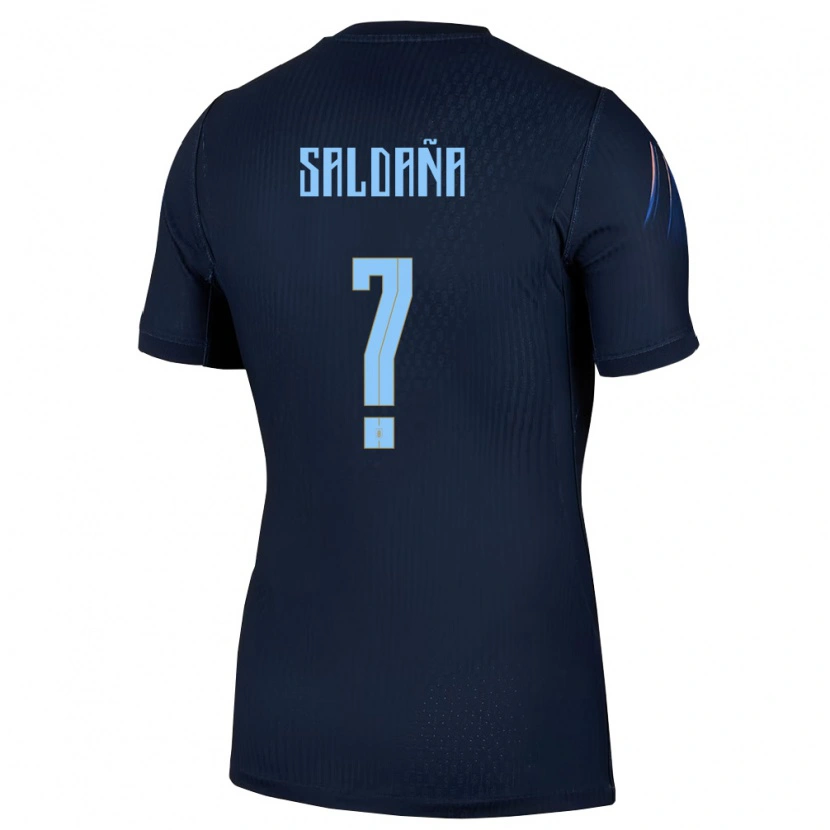 Danxen Dámské Uruguay Facundo Saldaña #0 Černá Modrá Daleko Hráčské Dresy 26-28 Dres
