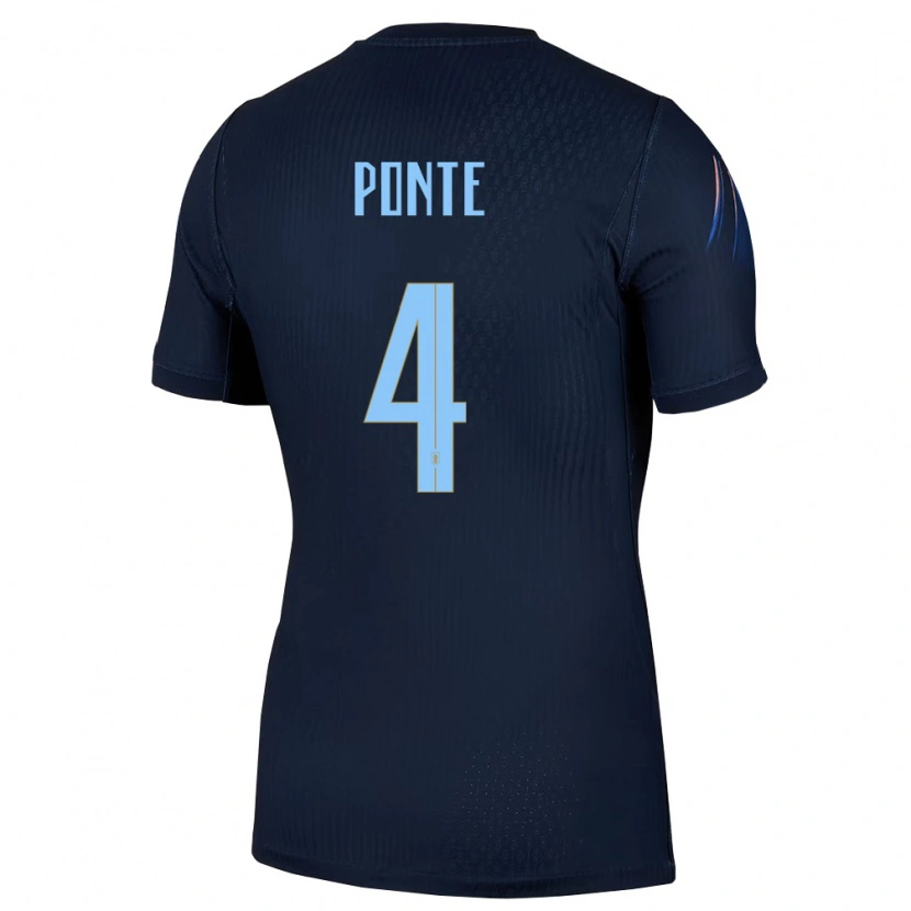 Danxen Dámské Uruguay Mateo Ponte #4 Černá Modrá Daleko Hráčské Dresy 26-28 Dres