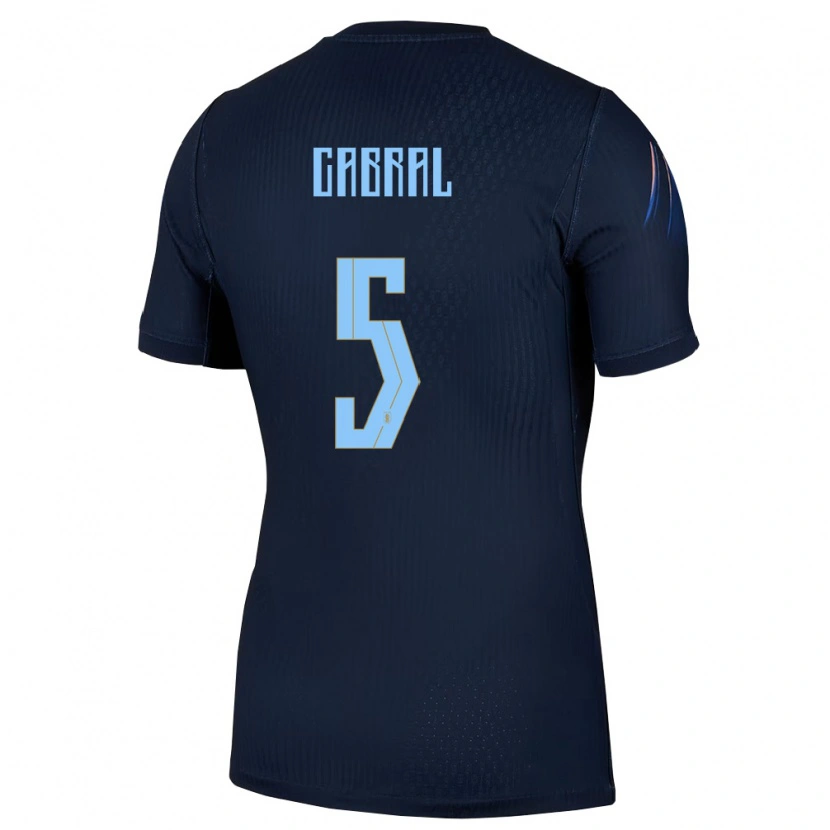 Danxen Dámské Uruguay Maximo Cabral #5 Černá Modrá Daleko Hráčské Dresy 26-28 Dres