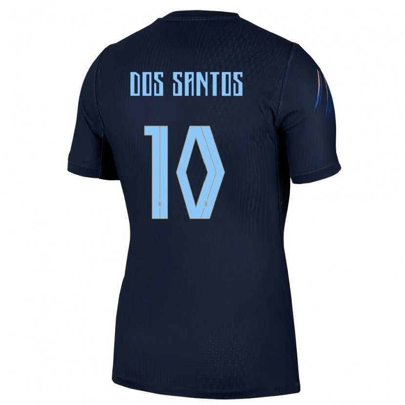 Danxen Dámské Uruguay Agustín Dos Santos #10 Černá Modrá Daleko Hráčské Dresy 26-28 Dres