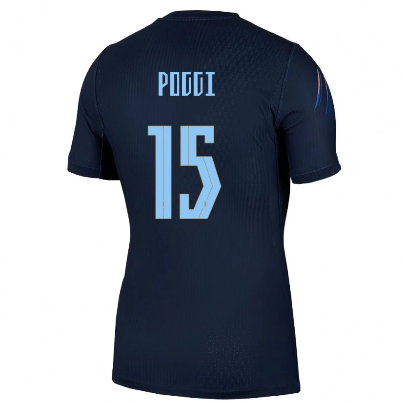 Danxen Dámské Uruguay Vicente Poggi #15 Černá Modrá Daleko Hráčské Dresy 26-28 Dres