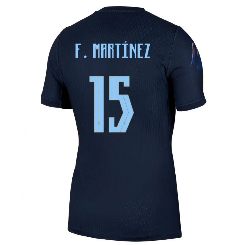 Danxen Dámské Uruguay Facundo Martínez #15 Černá Modrá Daleko Hráčské Dresy 26-28 Dres