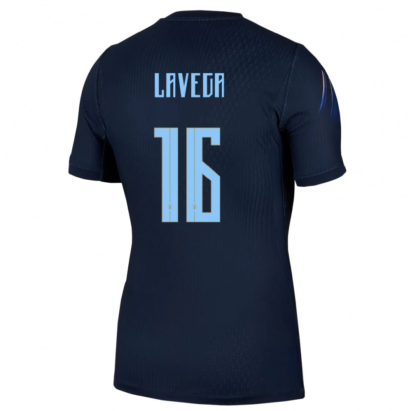 Danxen Dámské Uruguay Joaquín Lavega #16 Černá Modrá Daleko Hráčské Dresy 26-28 Dres