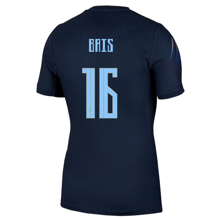 Danxen Dámské Uruguay Federico Bais #16 Černá Modrá Daleko Hráčské Dresy 26-28 Dres
