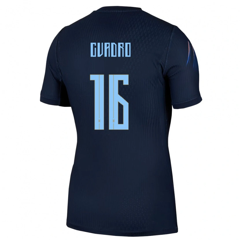 Danxen Dámské Uruguay Alexis Cuadro #16 Černá Modrá Daleko Hráčské Dresy 26-28 Dres