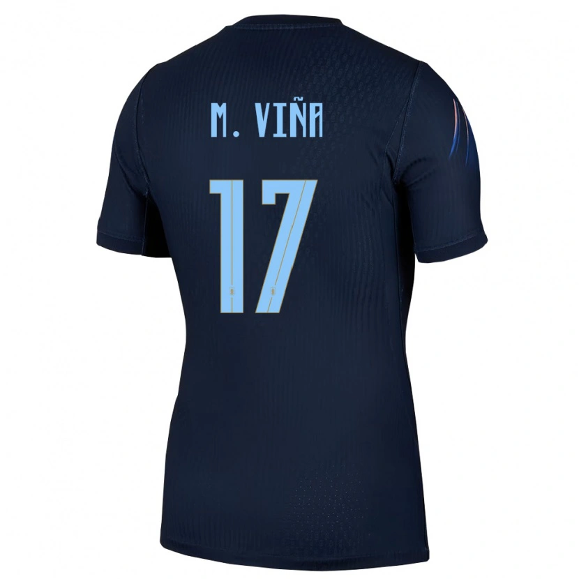 Danxen Dámské Uruguay Matías Viña #17 Černá Modrá Daleko Hráčské Dresy 26-28 Dres