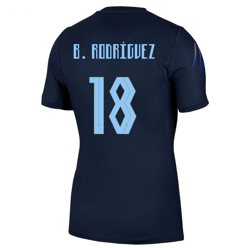 Danxen Dámské Uruguay Brian Rodríguez #18 Černá Modrá Daleko Hráčské Dresy 26-28 Dres