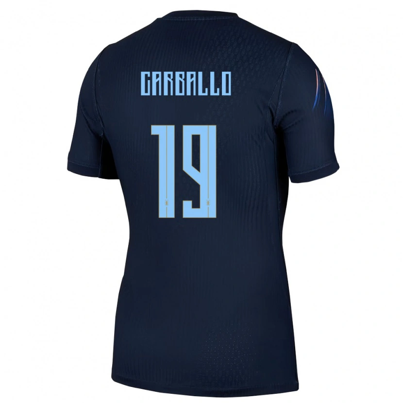 Danxen Dámské Uruguay Wendy Carballo #19 Černá Modrá Daleko Hráčské Dresy 26-28 Dres