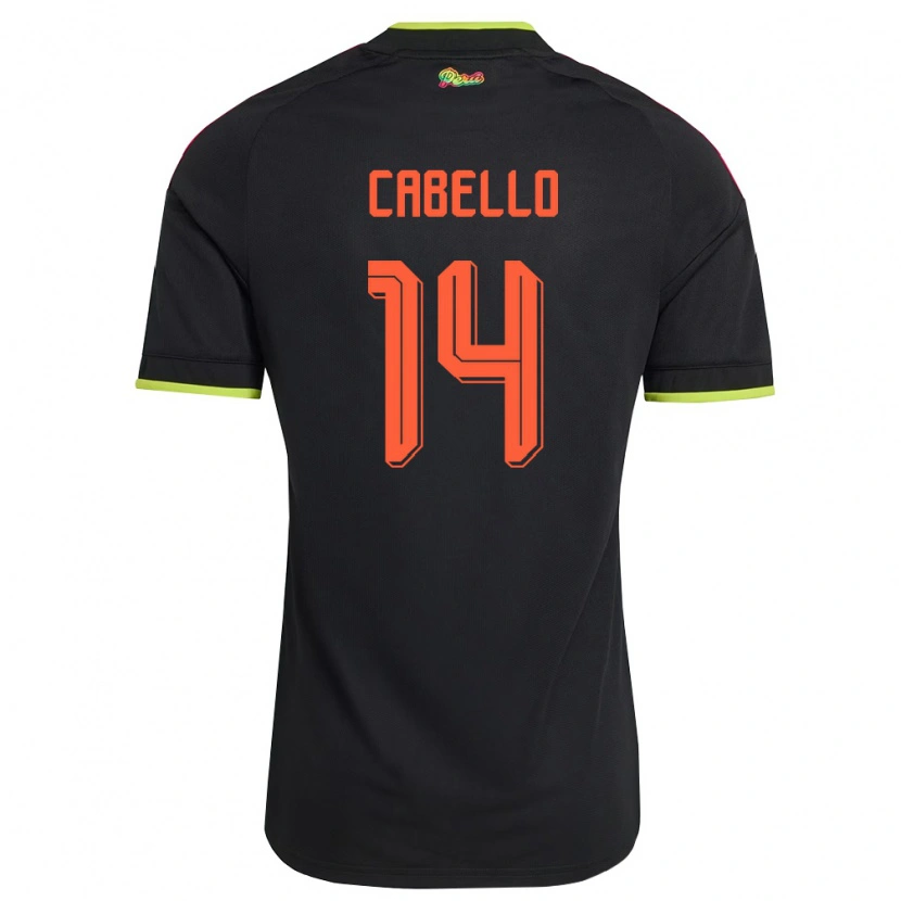 Danxen Dámské Peru Carlos Cabello #14 Černá Žlutá Růžová Daleko Hráčské Dresy 26-28 Dres