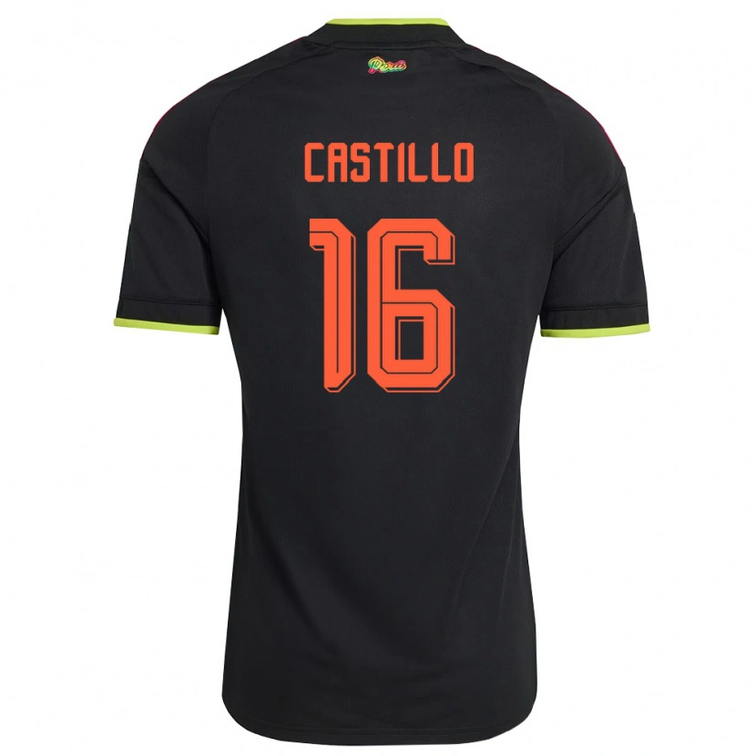Danxen Dámské Peru Jesús Castillo #16 Černá Žlutá Růžová Daleko Hráčské Dresy 26-28 Dres